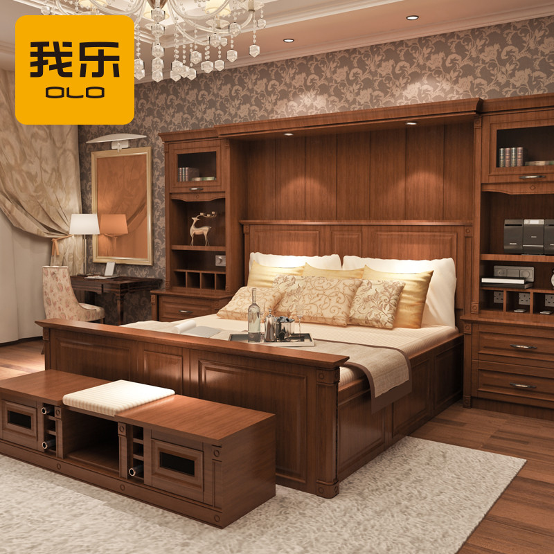 我乐(olo)整装定制 我乐全屋定制佛罗伦萨 意式卧室定制衣柜榻榻米床