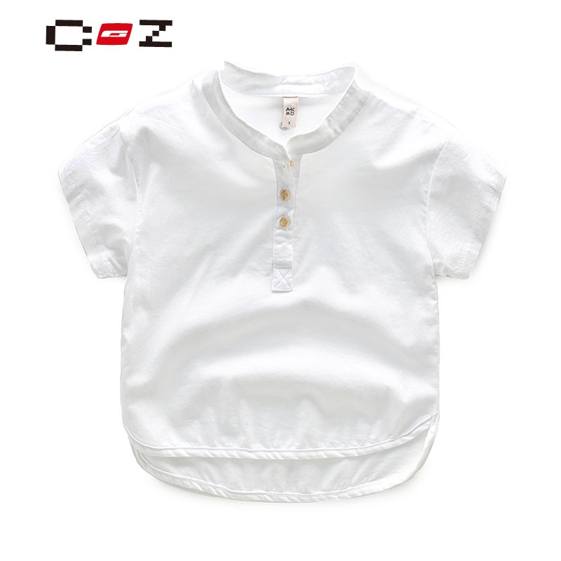 CZ潮流品牌儿童衬衫男 男童纯色上衣纯棉春装