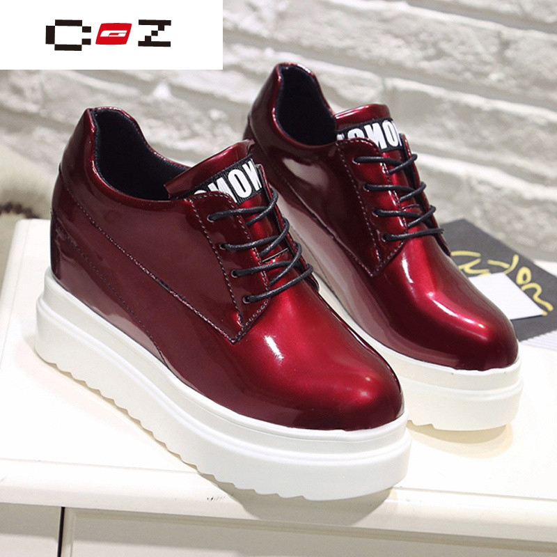 CZ潮流品牌小白鞋高跟单鞋女内增高休闲鞋系