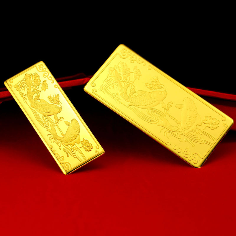cnuti粤通国际珠宝投资金条足金年年有余50克黄金金条金砖