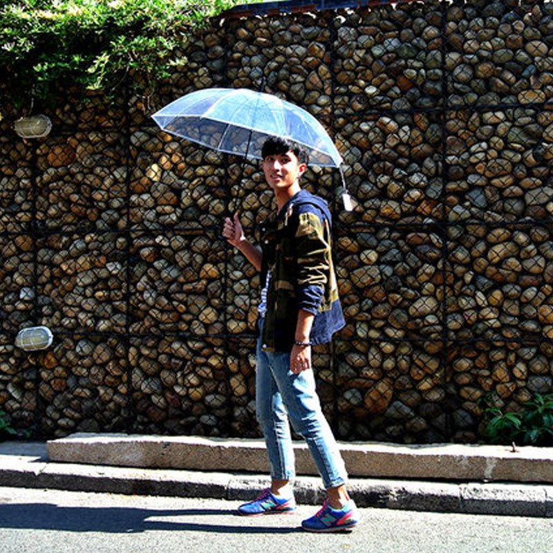 男女情侣款士纯色伞白色透明雨伞浪漫特色淑女