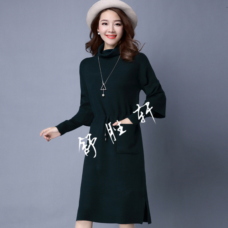 时尚妈妈秋冬装中长款韩版修身显瘦连衣裙30