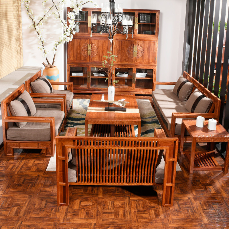新中式红木沙发古典实木沙发客厅刺猬紫檀组合沙发婚房家具