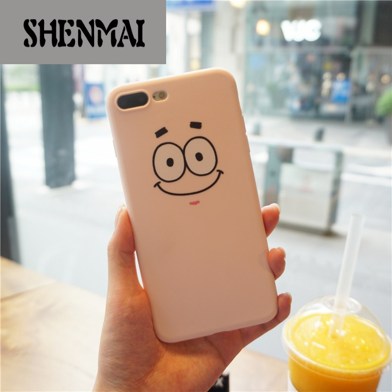 shm品牌韩国可爱傲娇脸蛋iphone7 plus手机壳派大星呆萌卡通粉色6s