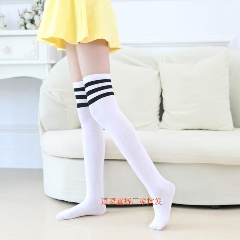 款】六一小学生校服袜 过膝 幼儿园服袜 纯棉 女童长筒袜儿童中筒袜子