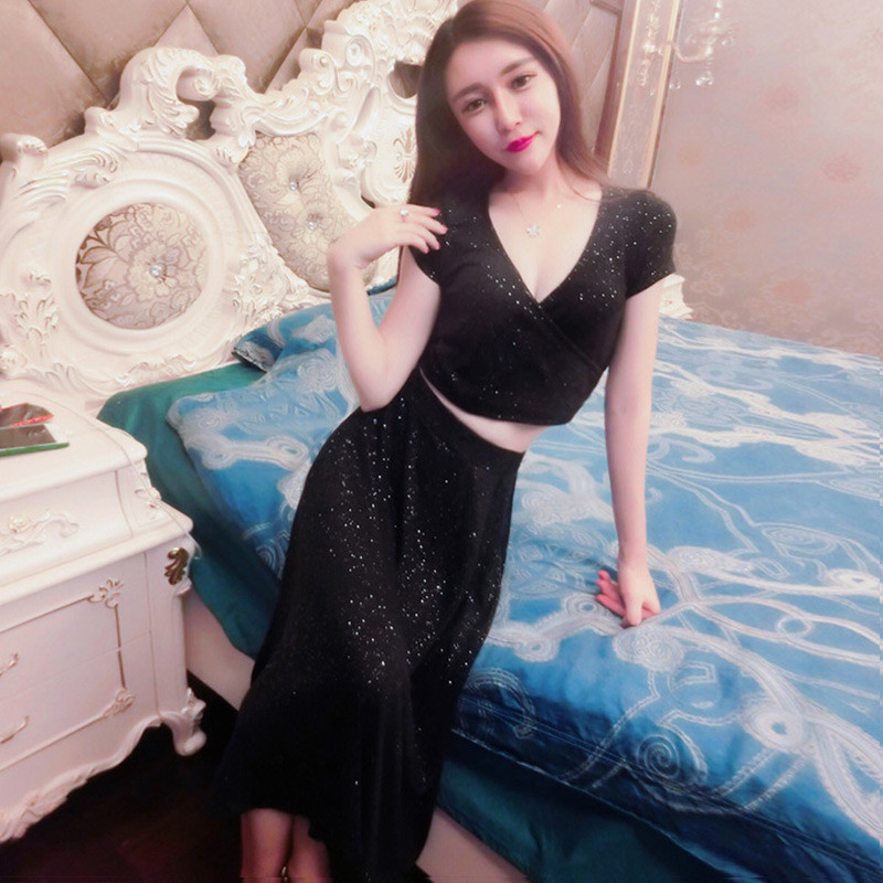 娉语新款性感夜店低胸女装2018修身连衣裙桑拿技师服名媛气质夜场长裙