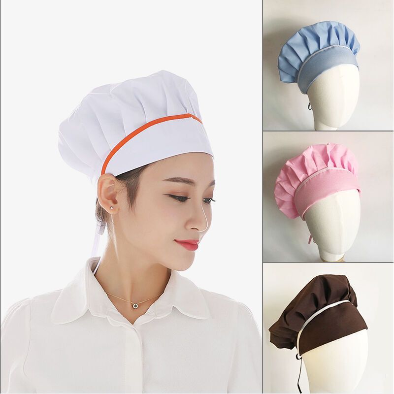 面包店烘焙帽透气防尘厨师帽子女士厨房卫生工作帽防油烟食堂餐厅食品