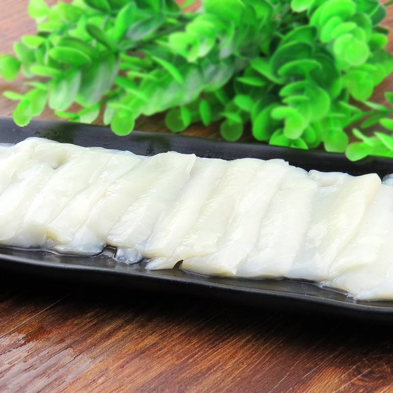 渔鼎鲜大连冷冻鱿鱼片160g盒可做刺身寿司日式料理佳品鱿鱼卷鱿鱼花