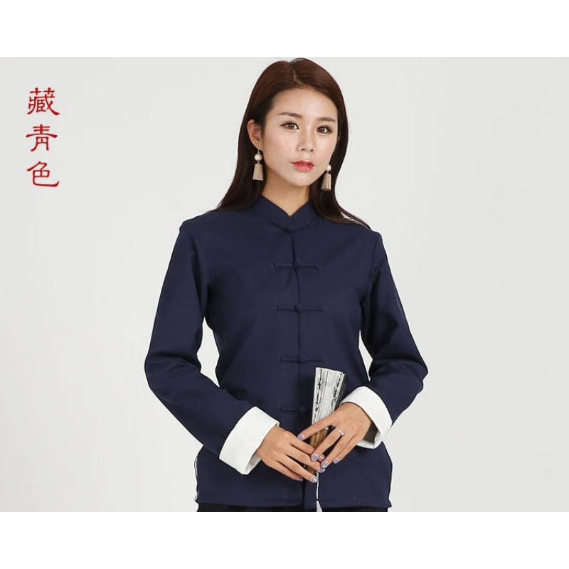 2017新款中国风女式唐装上衣外套纯棉老粗布