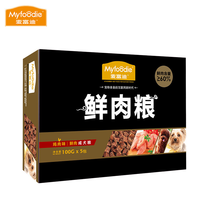 麦富迪天然鲜肉狗粮小型犬成犬通用型鸡肉味狗粮500g天然粮泰迪