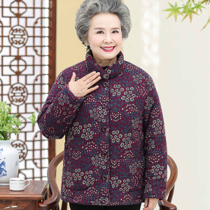 迪鲁奥(DILUAO)中老年女装冬装棉衣外套奶奶装60-70岁棉服妈妈宽松保暖棉袄上衣