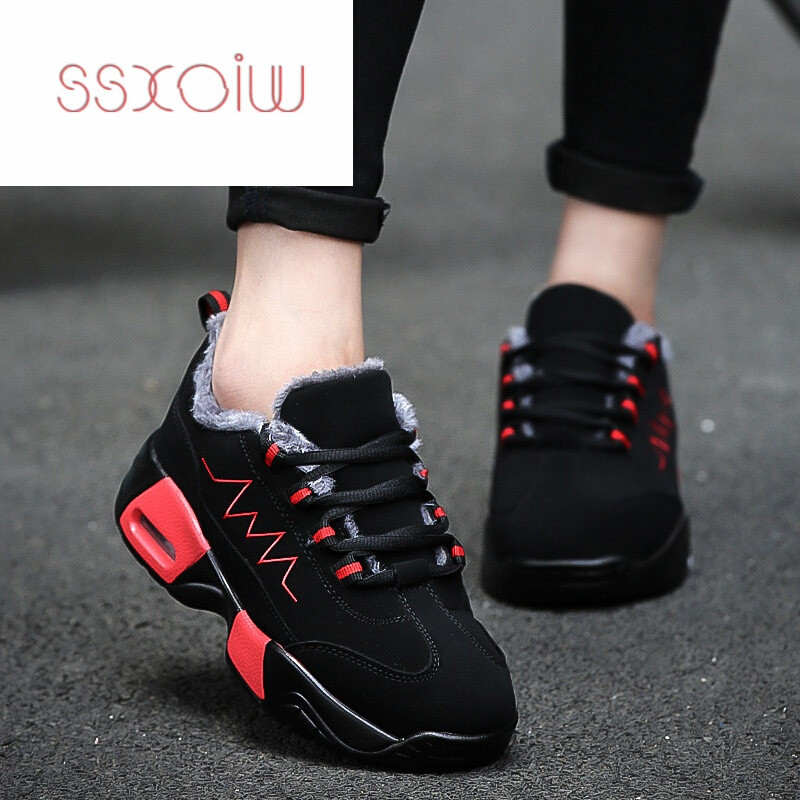 SSXOIW2017冬季新款女鞋加绒运动鞋韩版学