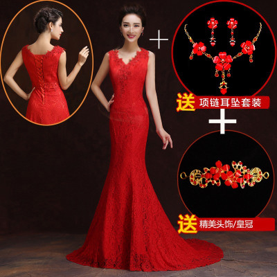 新娘婚纱红色_新娘红色婚纱旗袍