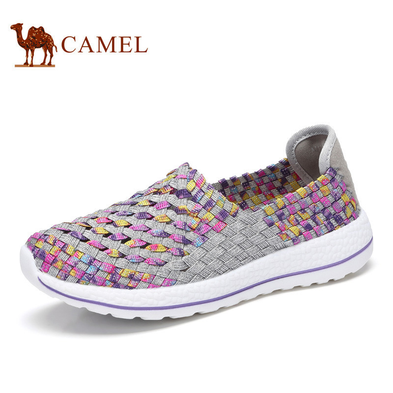 camel/骆驼女鞋 新品时尚休闲编织鞋舒适套脚鞋
