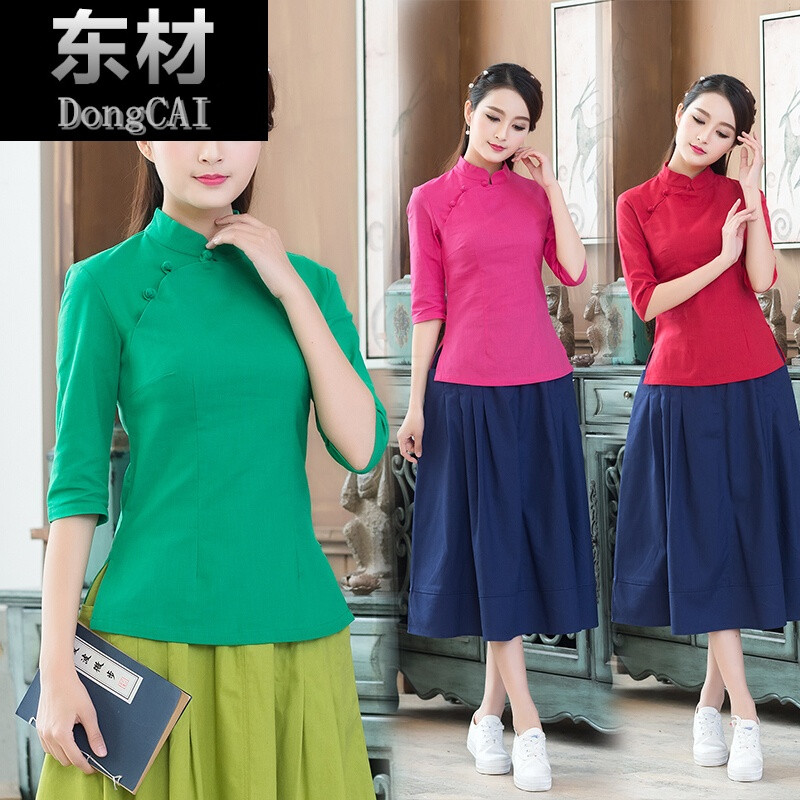 改良唐装旗袍上衣2017中式女装中国风文艺复