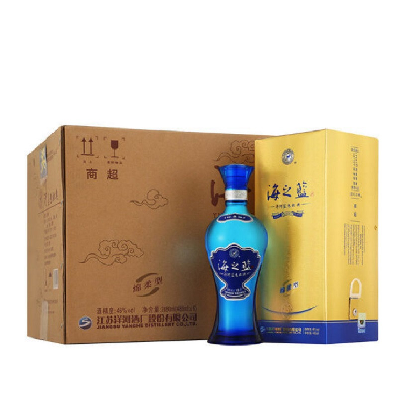 洋河 蓝色经典 海之蓝 46度480ml*6瓶 整箱装白酒