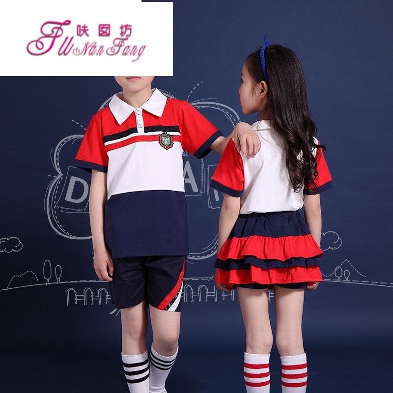 幼儿园园服夏装儿童夏季2017新款运动服班服套装小学生校服短袖女