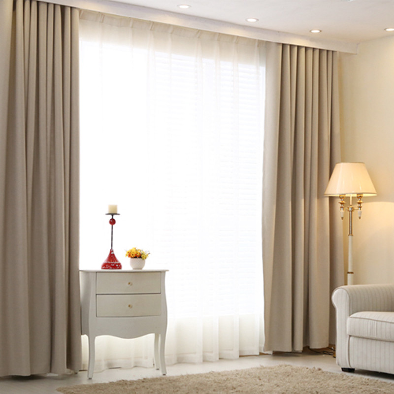 舒厅创意家居 可定制窗帘布纯色棉麻窗帘全遮光客厅卧室落地窗帘亚麻