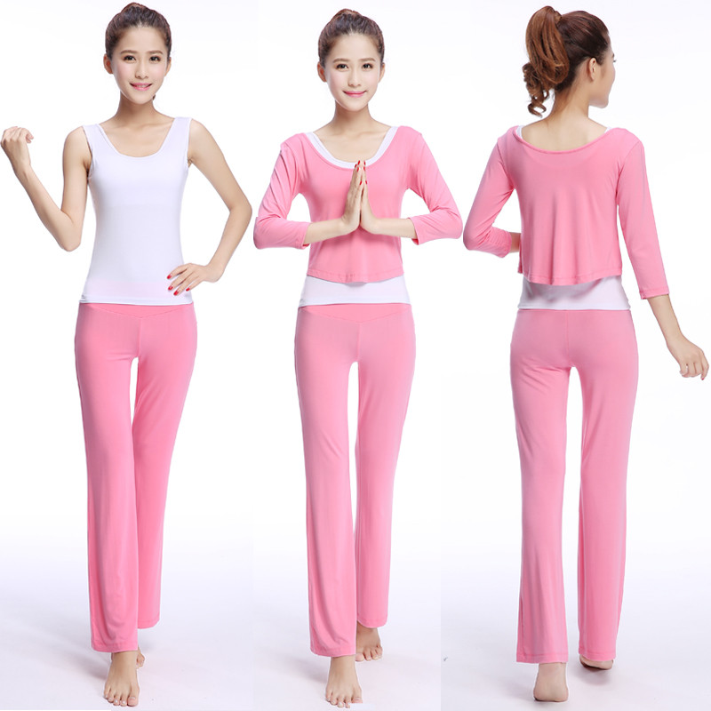 qmfs新款中富秋冬新品中长袖瑜伽服套装瑜珈服女士显瘦健身服愈加服三