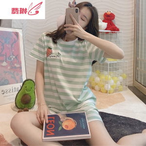 夏季睡衣常规款套装服女夏短袖两件套韩版清新学生甜美可爱 费琳