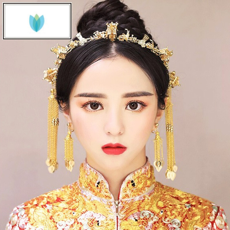 arsmundi古装新娘头饰套装中式中国风古代头饰旗袍凤冠发簪对钗秀禾服