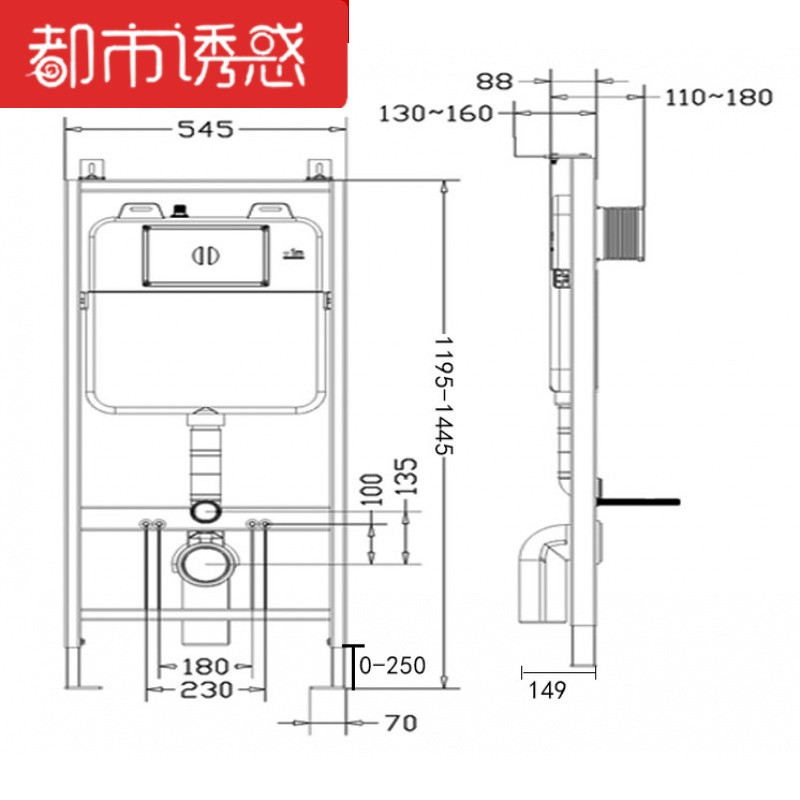 耐用隐藏水箱壁挂式墙排马桶直冲去污强力收纳节水可坐安全墙排马桶a