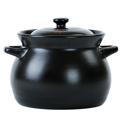 康舒砂锅3.3L黑色陶瓷煲土锅明火耐高温砂锅家用燃气砂锅炖锅