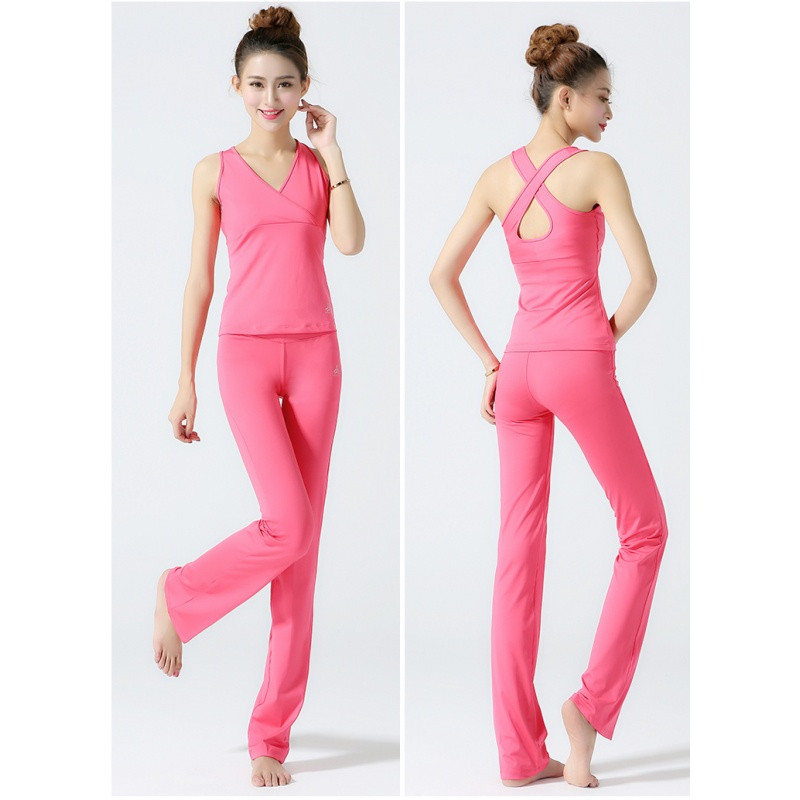 白色背心三件套健身服跑步运动舞蹈瑜伽服套装女显瘦初学者