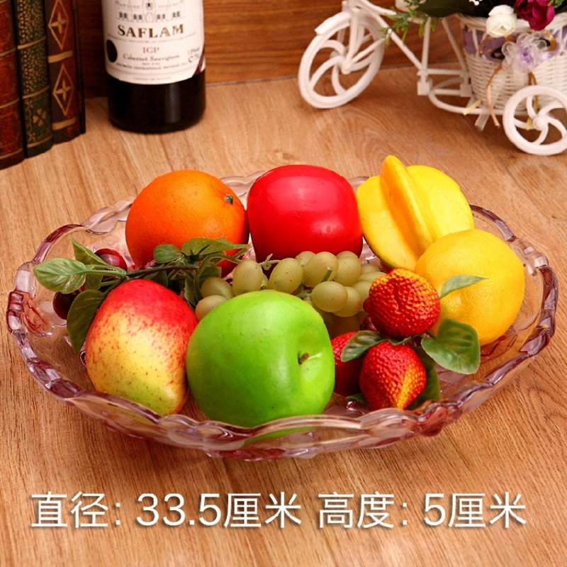 玻璃水果盘三件套客厅创意现代家用果碗花瓶零食糖果盒过年用品