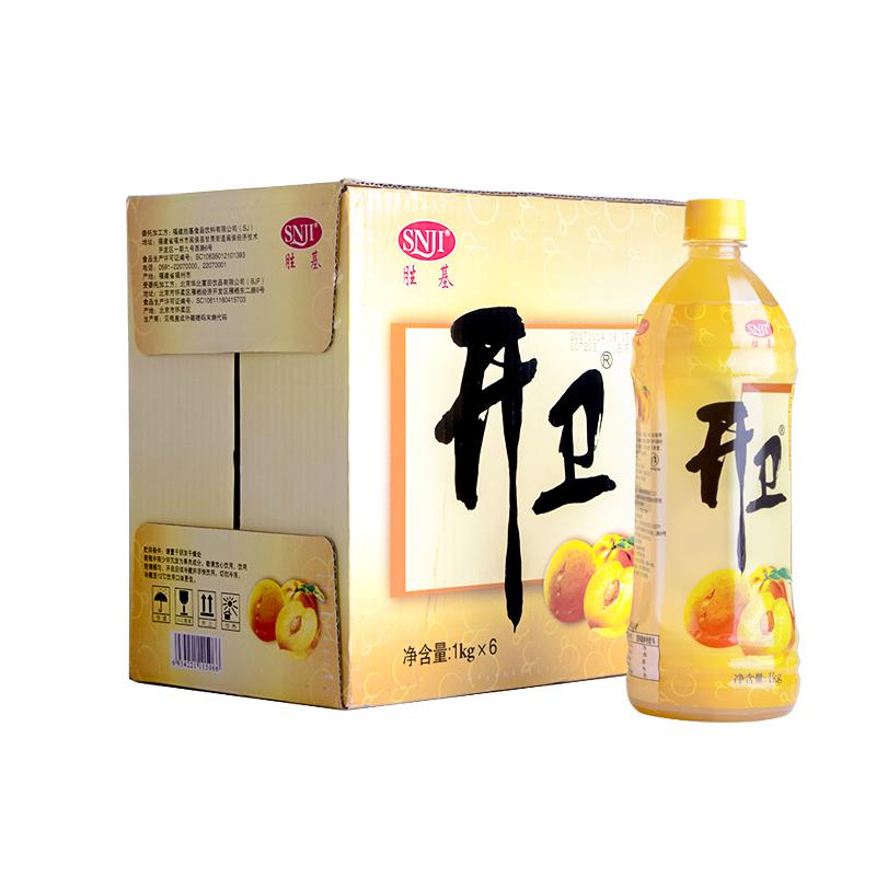 胜基开卫黄桃口味果汁饮料1l6瓶整箱桃汁饮料