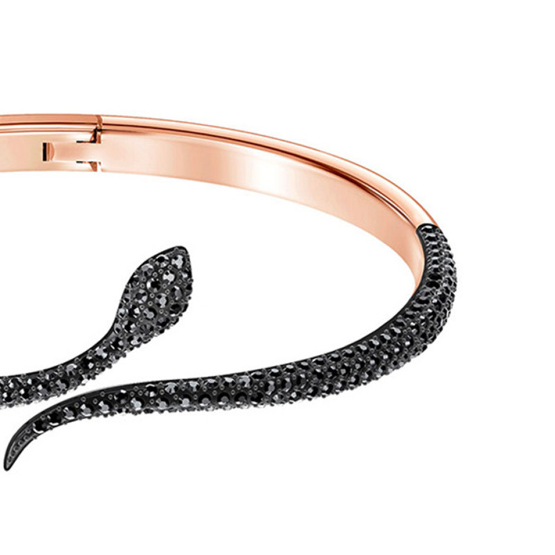 swarovski施华洛世奇18年新款黑色蛇形手镯5399038
