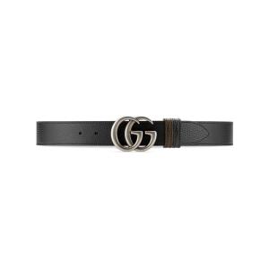古驰(GUCCI)真皮可翻面腰带男黑色棕色皮革3 7cm质感商务休闲百搭配饰