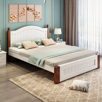 床双人床实木床1.5米现代简约欧式双人床主卧1.8家用经济出租房木床单人床522