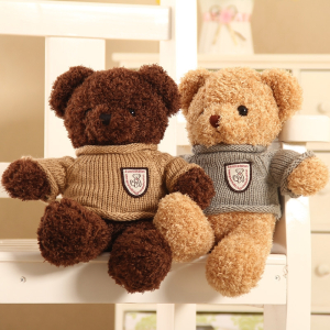 泰迪熊抱抱熊熊猫小熊公仔布娃娃智扣毛绒玩具小号送女友生日礼物女生