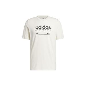 阿迪达斯Adidas Lounge 字母Logo图案印花圆领短袖T恤 男款 白色 直筒男款 HR3002