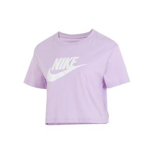 Nike 耐克 2024夏季字母logo圆领宽松休闲短款短袖 T恤 女款 浅紫色 BV6176-511