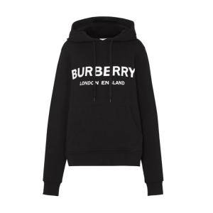 博柏利 BURBERRY Logo印花抽绳连帽卫衣 男士字母图案休闲百搭上衣 专柜男美国代购 9602421