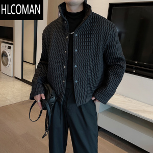 HLCOMAN冬季新款高级感棉衣男韩版立领棉服潮流轻熟风痞帅外套设计感上衣