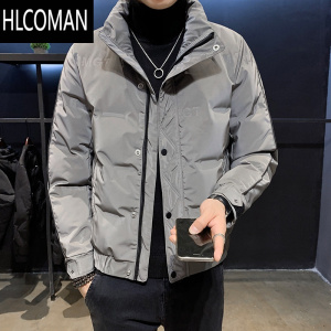 HLCOMAN男士羽绒服冬季2023年新款潮牌短款男装衣服轻薄加厚袄子冬装外套