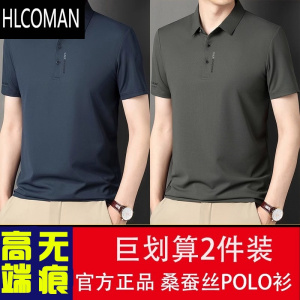 HLCOMAN男士商务Polo衫短袖珠地棉高品质夏季翻领T恤男修身网眼透气体恤