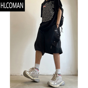 HLCOMAN户外山系工装短裤男夏季美式机能风运动中裤高街痞帅宽松五分裤子