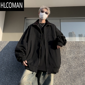 HLCOMAN飞行员工装夹克男新款美式ins复古宽松百搭痞帅休闲拉链外套