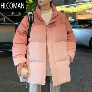 HLCOMAN渐变立领羽绒棉服男士冬季2024新款加厚晋江棉衣袄子美式冬天外套