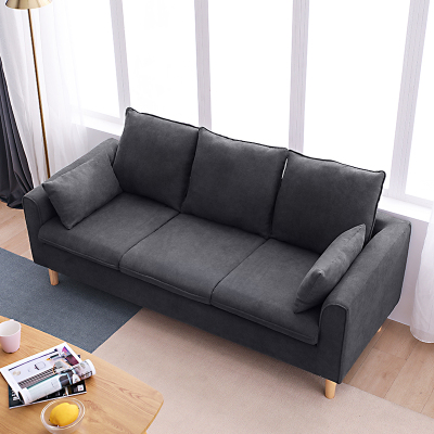 沙发小户型双人现代简约客厅三人闪电客沙发经济型北欧休闲简易布艺沙发