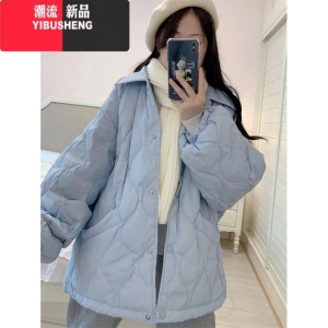 YIBUSHENG奶呼呼的棉服女设计感小众2023新款冬季加厚棉衣袄温柔风外套