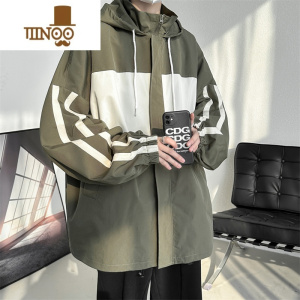 YANXU男士外套款2023新夹克美式潮流青少年韩版休闲男生潮牌冲锋衣