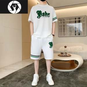 HongZun青少年短袖t恤男士夏季潮牌冰丝速干衣服中学生休闲运动跑步套装