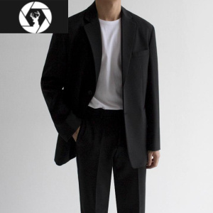 HongZun西装外套男士韩版黑色休闲西服套装港风商务正装高级感学生职业装
