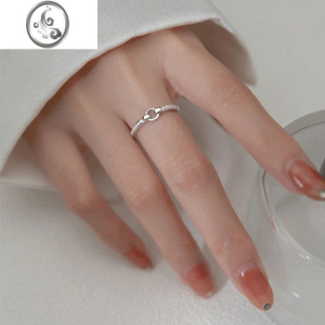 JiMiS925银银戒指女小众设计高级感简约不掉色开口食指戒2023年新款潮