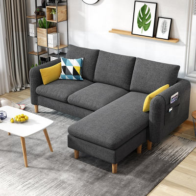布艺沙发小户型现代简约客厅符象北欧简易公寓出租房三人位组合科技布